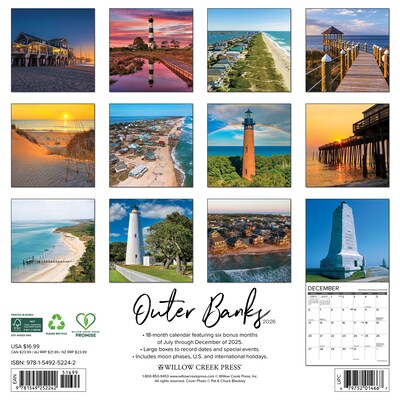 2026 Willow Creek Outer Banks 12 x 12 Monthly Wall Calendar (52242)