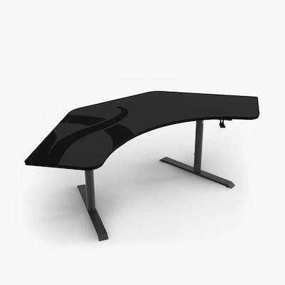 Arozzi Arena Angelo Corner Gaming Desk, Gunmetal (ARENAANGELOGMM)
