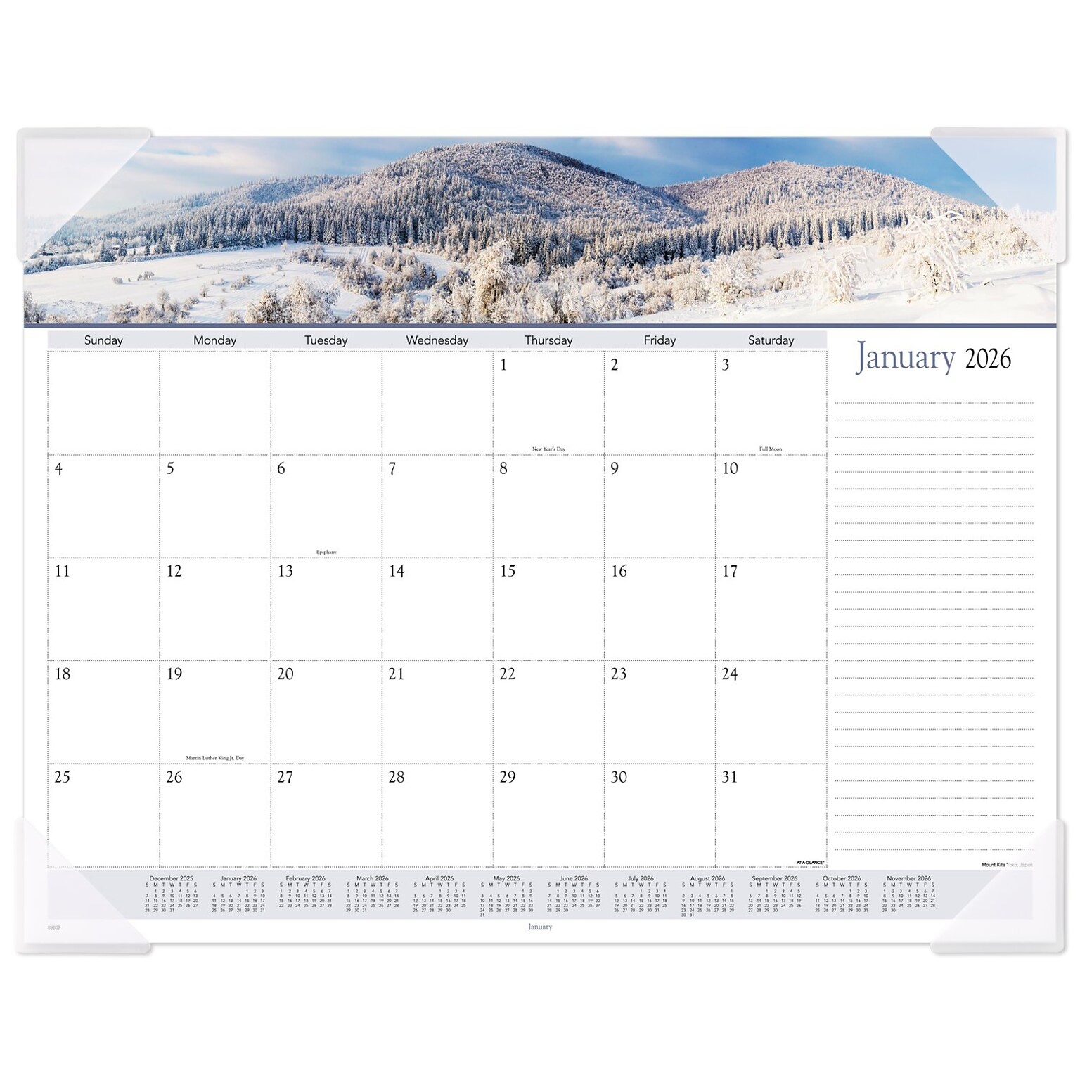 2026 AT-A-GLANCE Panoramic Landscape 21.75 x 17 Monthly Desk Pad Calendar (89802-26)