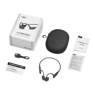 Shokz OpenRun Pro 2 Wireless Bone-Conduction Open-Ear Sport Headphones, Bluetooth, Black (S820-ST-BK-US)