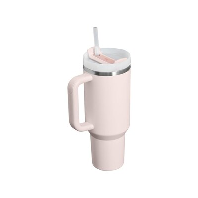 Stanley Quencher H2.0 Flowstate Stainless Steel Double Wall Insulated Tumbler, 40 oz., Rose Quartz (
