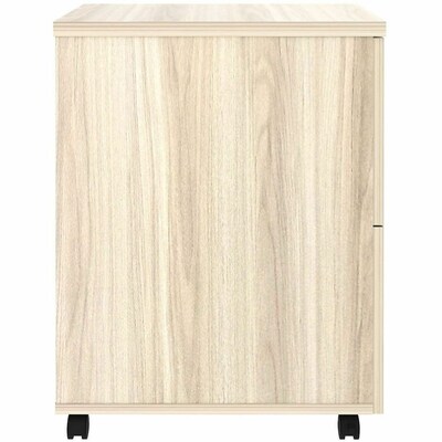 Lorell Essentials 2-Drawer Mobile Pedestal, Letter/Legal Size, Modern Elm/Silver Brush (LLR66329)