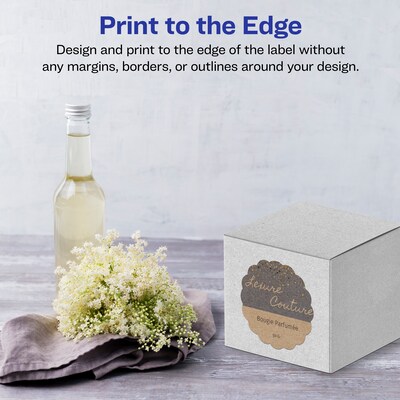 Avery Laser/Inkjet Decorative Edge Multipurpose Labels, 2.5" Dia., Kraft Brown, 135 Labels/Pack ( 94516)