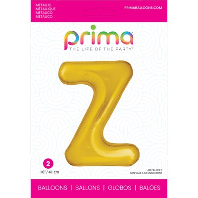 Party City (Air-Filled) 16 Z Foil Balloon, Gold, 2/Pack (AM60050239-19)