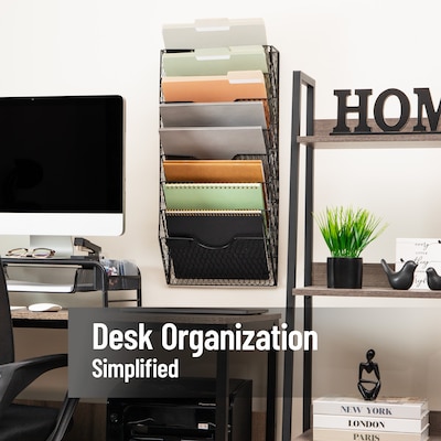 Mind Reader Front Loading Letter Tray, Black (WIREM8-BLK)