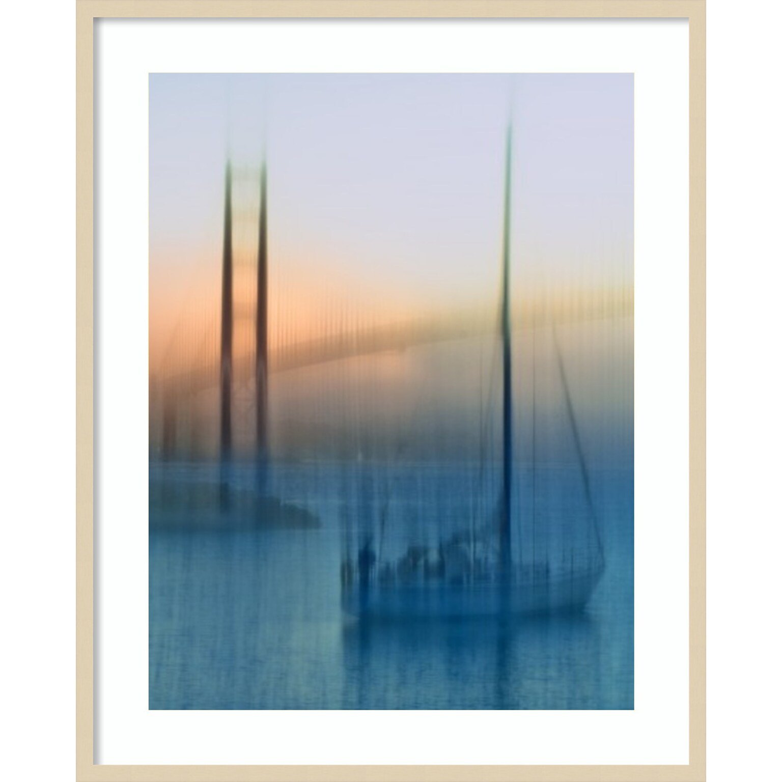Amanti Art Sailboats on the Bay by Jerry Berry Wood Framed Wall Art Print, 33 x 41 (A42676855608)