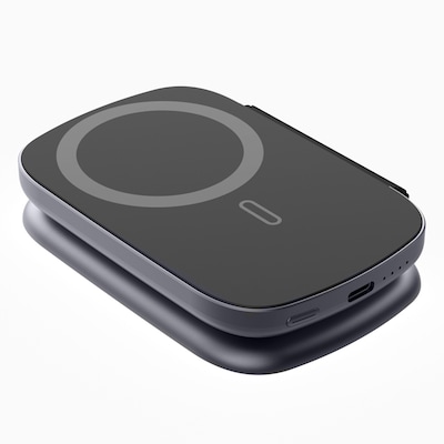 Scapade MagPower Pro Magnetic Wireless 5,000-mAh 3-in-1 Foldable Portable Power Pack, Black (S-PBMF5K)