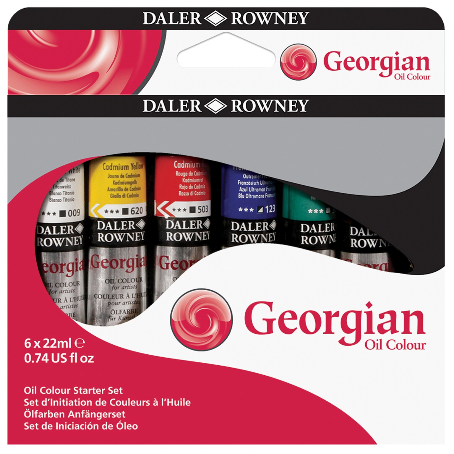 Daler-Rowney Georgian Oil Paint, Assorted Colors, 22ml, 6/Set (DRW111900150)