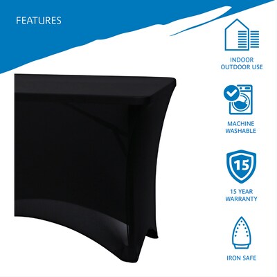 ICEBERG iGear Fabric Table Cover, Polyester/Spandex, 4', Black (16511)