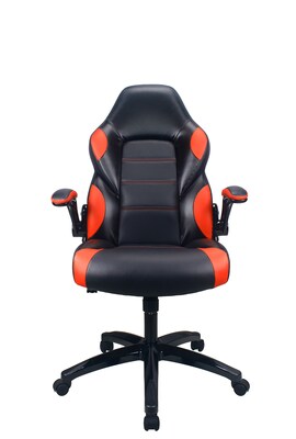 Raynor Group Playr Polyurethane Gaming Chair, Black/Red (G-GAMEBSC-RED)