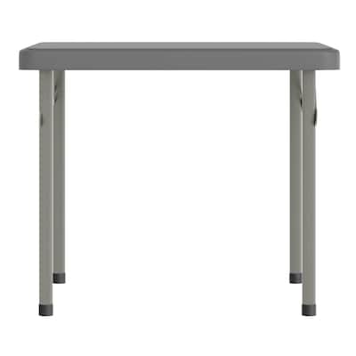 Flash Furniture Paige Square Kid's Folding Table, 24" x 24", Granite Gray (RB2424KIDGY)