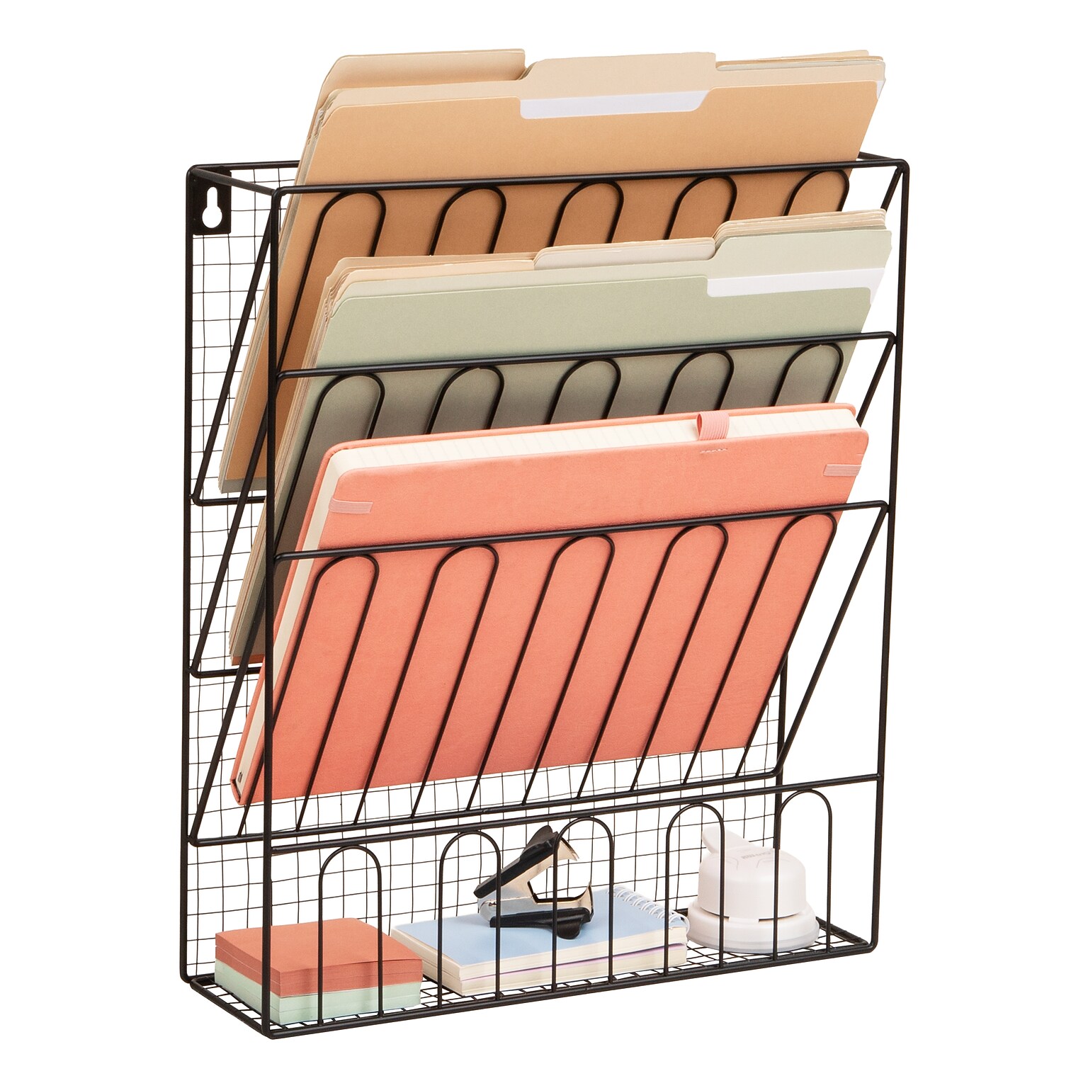 Mind Reader Metal Front Loading Letter Tray, Letter Size, Black (MAGMWIRE-BLK)