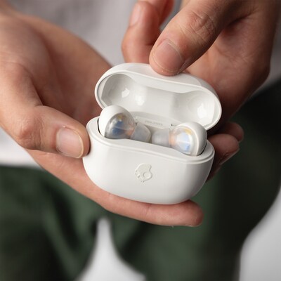 Skullcandy Rail True Wireless Active Noise Canceling Earbuds, Bluetooth, Bone (S2IPW-S951)