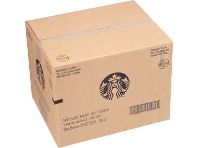 Starbucks Pike Place Ground Coffee Packet, Medium Roast, 2.5 oz., 72/Carton (SBK11018197CT)