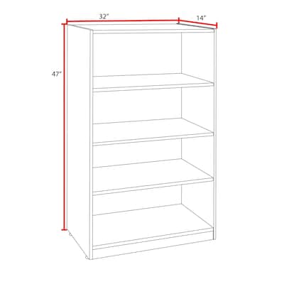 Regency Legacy 47"H 4-Shelf Bookcase, Mahogany (LBC4732MH)