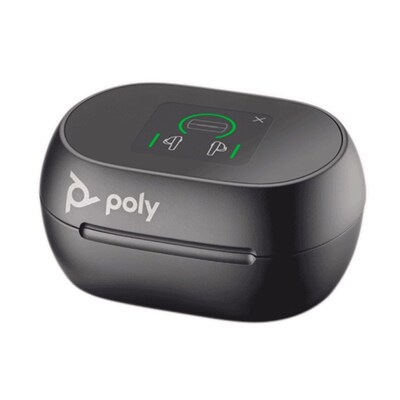 Poly Voyager Free 60+ UC Wireless Noise Cancelling Bluetooth Earbuds, USB-C, MS Certified, Carbon Black (7Y8G4AA)