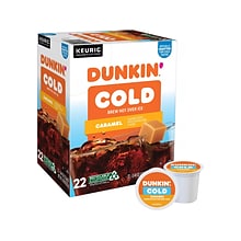 Dunkin Cold Caramel Iced Coffee Keurig® K-Cup® Pods, Medium Dark Roast, 22/Box (5000375314)