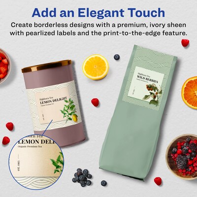 Avery Pearlized Ivory Rectangle Multipurpose Labels, 9.75 x 1.25, Ivory, 50/Pack (94262)