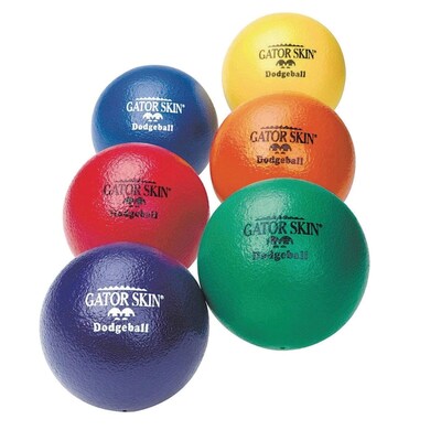 Gator Skin Middle School Dodgeball Easy Pack, Assorted Colors, 18/Pack (W15352)