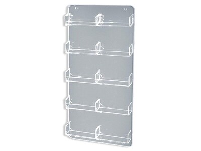 Azar Card Holders, 8.5 x 15.75, Vertical, Wall Mounted, Clear Acrylic, 2/Pack (252222)