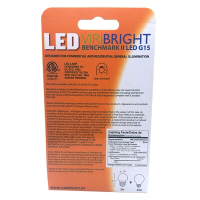 Viribright 3.2 Watts Soft White LED Globe Bulb, 12/Pack (74564)