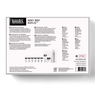 Liquitex Professional Heavy Body Acrylic Paint Tubes, Assorted Colors, 12 Pieces/Set (LIQ3699313)