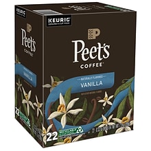 Peets Coffee Vanilla Coffee, Keurig K-Cup Pod, Light Roast, 22/Box (5000376697)