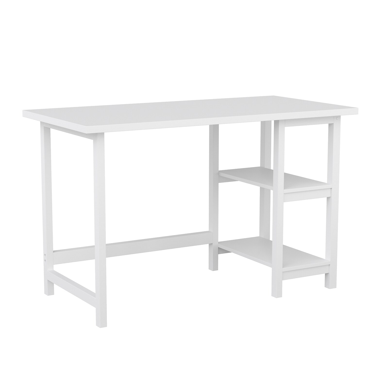 Martha Stewart Beckett 48W Solid Wood Rectangular Home Office Trestle Desk, White Wood Grain (BLNFYHY1071WH)