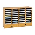 Safco 32-Compartment Wood Compartment Storage, Medium Oak (9494MO)