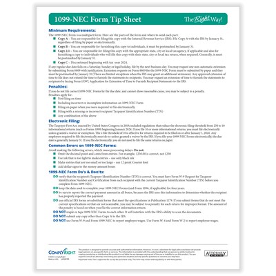 TaxRight 2025 1099-NEC Tax Form Tax Forms, Envelopes, TipSheet & Software, 4-Part, 50/Pack (NECSC6103ES)