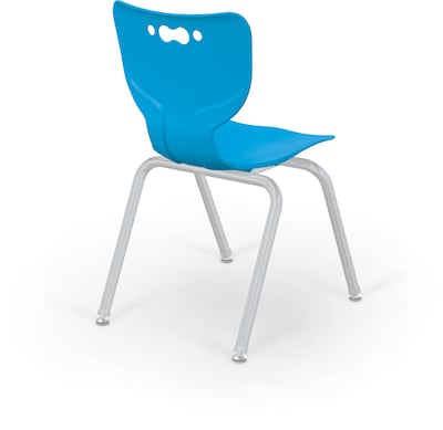 MooreCo 18 Hierarchy Student Chair with 4 Legs, Blue/Platinum Base (703673561938)