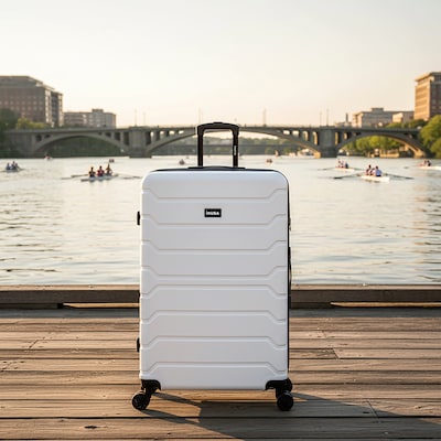 InUSA Trend 34.05" Hardside Suitcase, 4-Wheeled Spinner, TSA Checkpoint Friendly, White (IUTRE00XL-WHI)