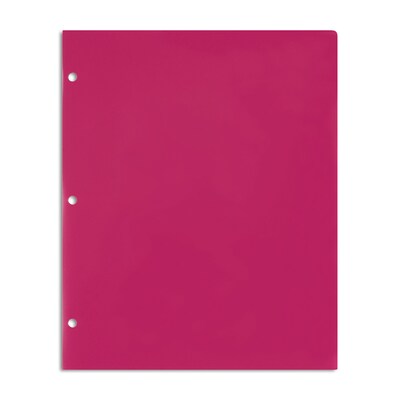 Staples® 3-Hole Punched 2-Pocket Portfolios, Pink (52810)