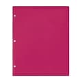 Staples® 3-Hole Punched 2-Pocket Portfolios, Pink (52810)