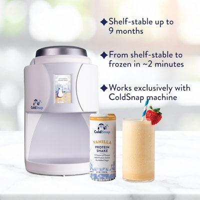ColdSnap Vanilla Protein Shake Mix, Single Serve Pods, Dairy Free, 12 Pods/Pack, COLDSNAP MACHINE REQUIRED (100619)