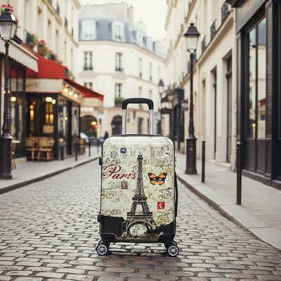 InUSA 20" Hardside Paris Carry-On Suitcase, 4-Wheeled Spinner, TSA Checkpoint Friendly, Paris (IUAPC00S-PAR)