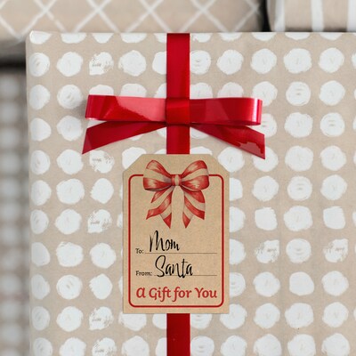 Great Papers! Holiday Bow Gift Tag Stickers, 250 Stickers/Roll (2025049)