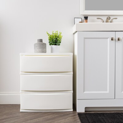 Iris Stackable Wide Chest, 3 Drawer, White, 2/Pack (540012)