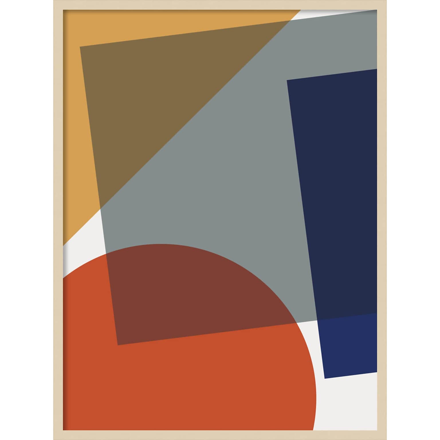 Amanti Art Layered Retro Modern Shapes In Bright Colors by The Creative Bunch Studio Wood Framed Wall Art Print, 31 x 41