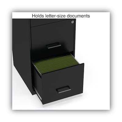 Alera® Soho 3 File-Drawer Vertical Standard File Cabinet, Letter Size, Lockable, 34.9"H x 14"W x 18"D, Black (2806770)