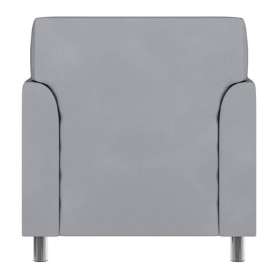 Flash Furniture Hercules Diplomat LeatherSoft Reception Chair, Gray/Chrome Legs (BT8271GYCHR)