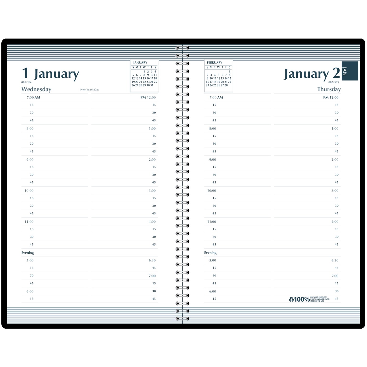 2026 House of Doolittle 5 x 8 Calendar Year Daily Appointment Book, Faux Leather Cover, Black (28802-26)