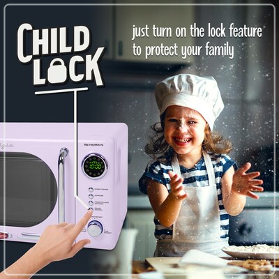 Nostalgia Retro 0.7 Cubic Foot Countertop Microwave, Lavender (NRMO7LV6A)