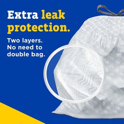 CloroxPro Glad 13 Gallon Drawstring Kitchen Trash Bag, Unscented, Gray, 110 Total Bags (22657)