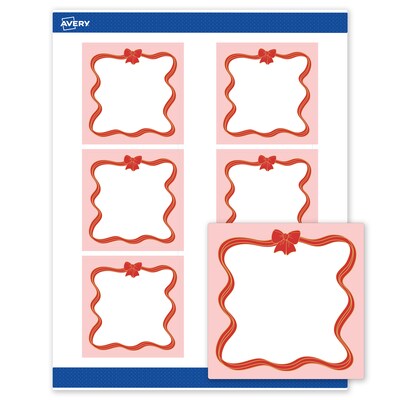 Avery Square Multipurpose Labels, 3 x 3, White, 60/Pack (19479370568)