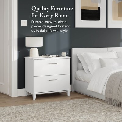 Bush Furniture Somerset 2-Drawer Lateral File Cabinet, Letter/Legal Size, 30"W, White (WC81980)