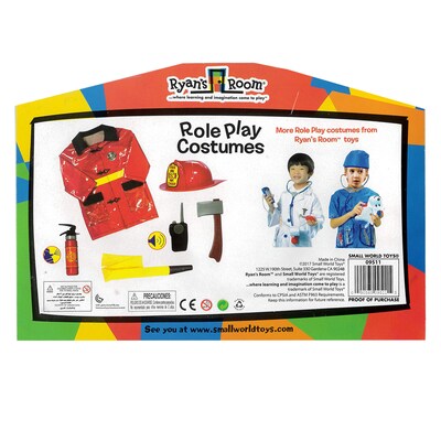 Small World Toys Ryans Room Dress-Up & Pretend Costume, Fire Fighter, Multicolored (SWT09511)