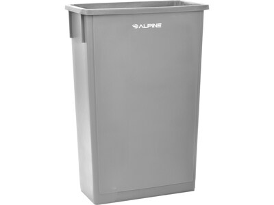 Alpine Industries Plastic Trash Can, 23 Gallon, Gray, 6/Pack (ALP477-GRY-6PK)