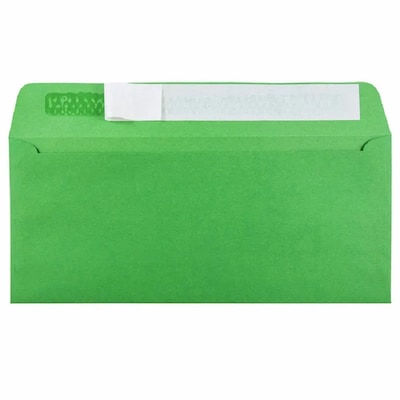 JAM Paper Peel & Seal #10 Business Envelope, 4 1/8 x 9 1/2, Christmas Green, 500/Pack (86555H)
