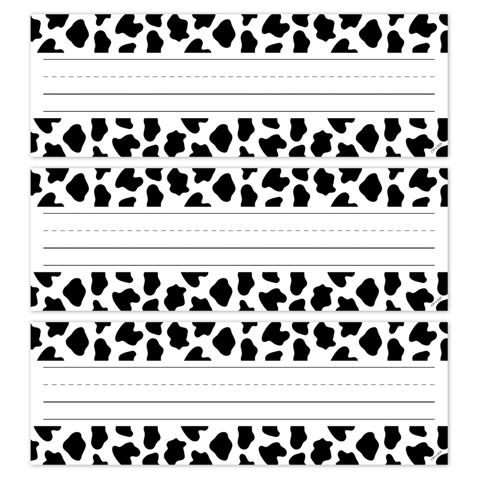 Creative Teaching Press Farm Friends Cow Print School Name Plates, 9.5 x 3.25, 36/Pack, 3 Packs/Bundle (CTP11030-3)